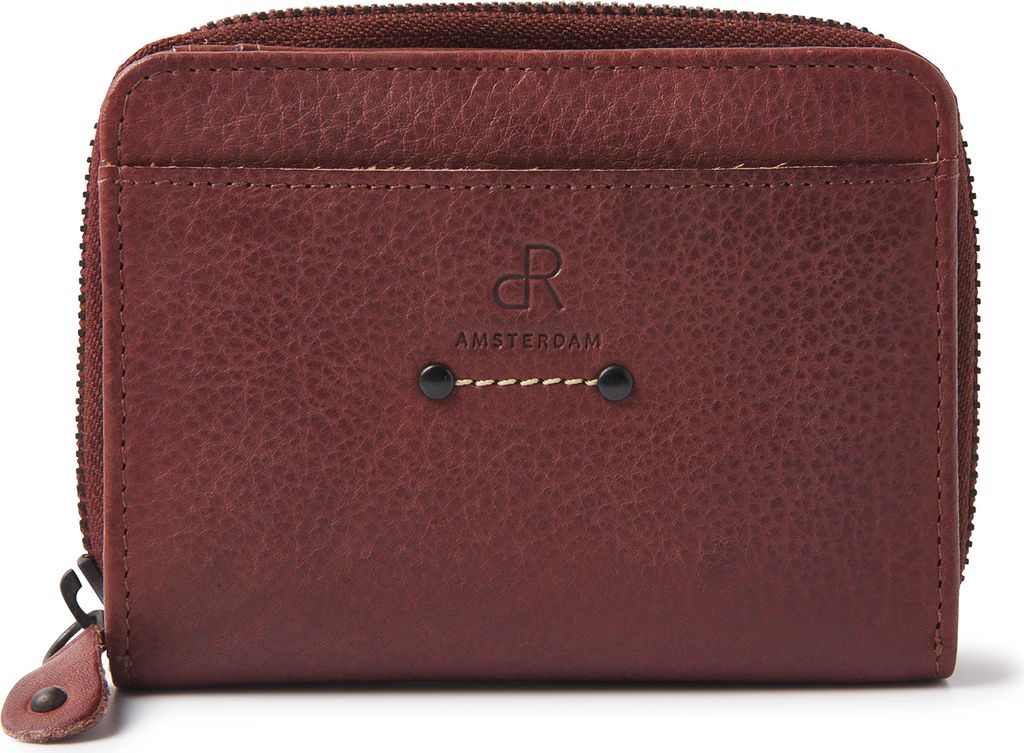 dR Amsterdam Kompakte Leder Damen Geldbörse | Geldbörse Leder Klein mit Reißverschluss | RFID | Tampa - 93165 Brown