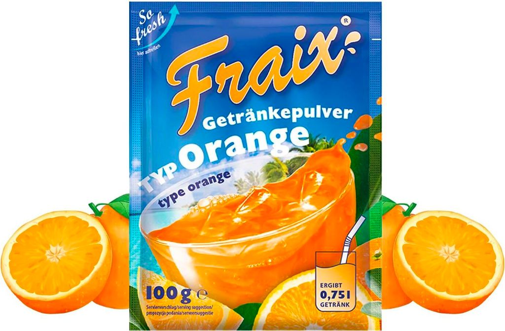 FRAIX Getränkepulver Orange 50er Pack (50 x 100g) Vorteilspack