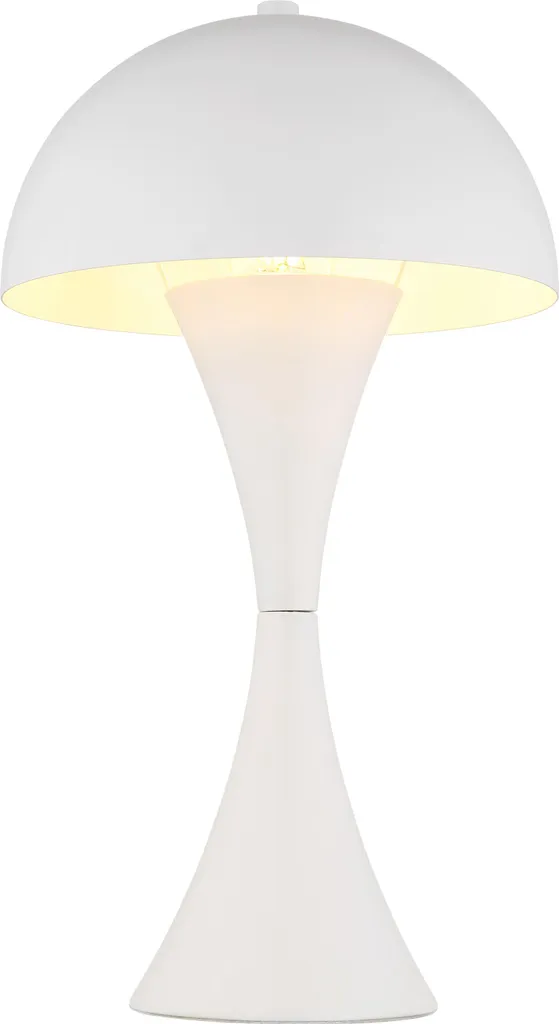 Lampe de table métal blanc H 36cm avec interrupteur à bascule pratique