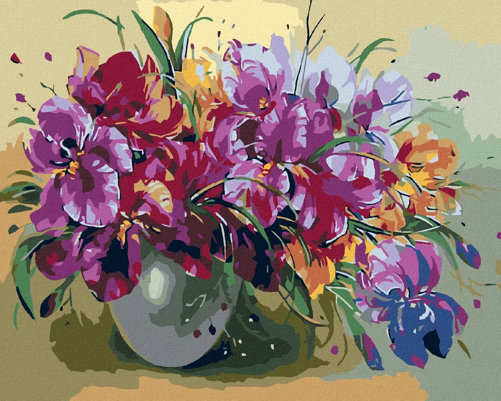 Zuty - Pittura con diamanti - IRIS IN VASO, 40x50 cm, senza cornice e senza tela