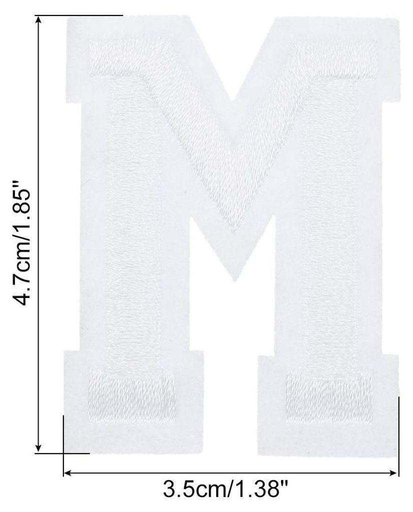 9 Stš¹ck Buchstaben zum Aufbš¹geln, 4.7 cm Selbstklebende Chenille Buchstaben M , Gestickter Patch zum Aufbš¹geln fš¹r Kleidung, Stoffe, Sc...