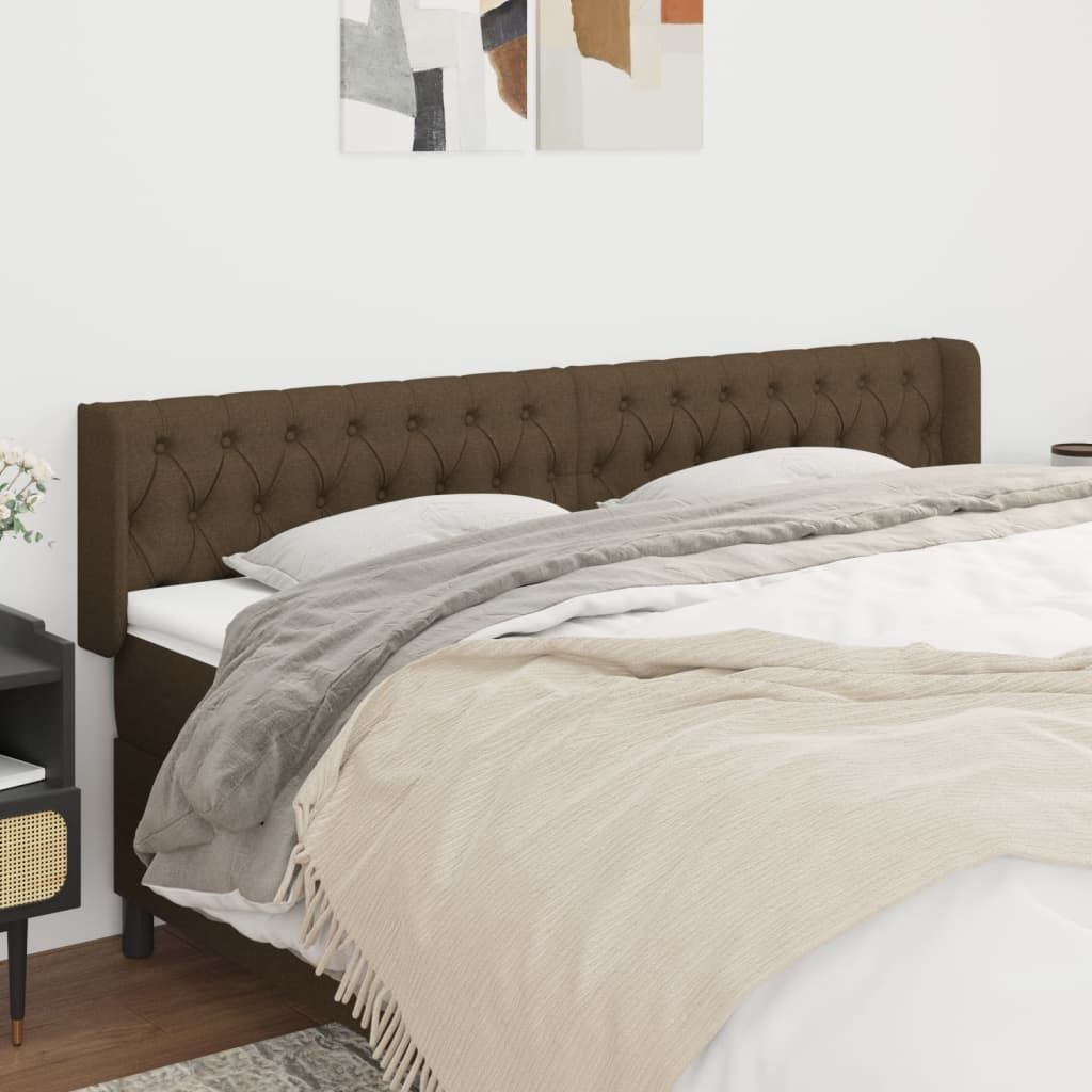 Maison Exclusive - Kopfteil mit Ohren Dunkelbraun 203x16x78/88 cm Stoff