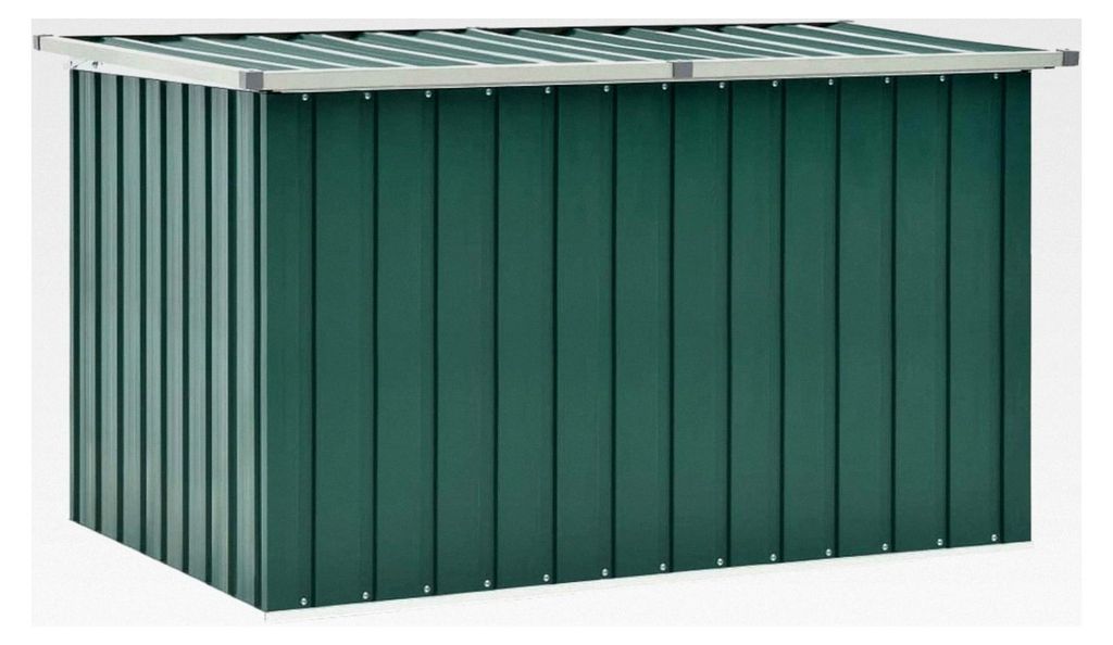 Wasserdichte Auflagenbox Groß für Garten, Aufbewahrungsbox für Kissen, Gartenbox aus verzinktem Stahl, Grün, 149 x 99 x 93 cm