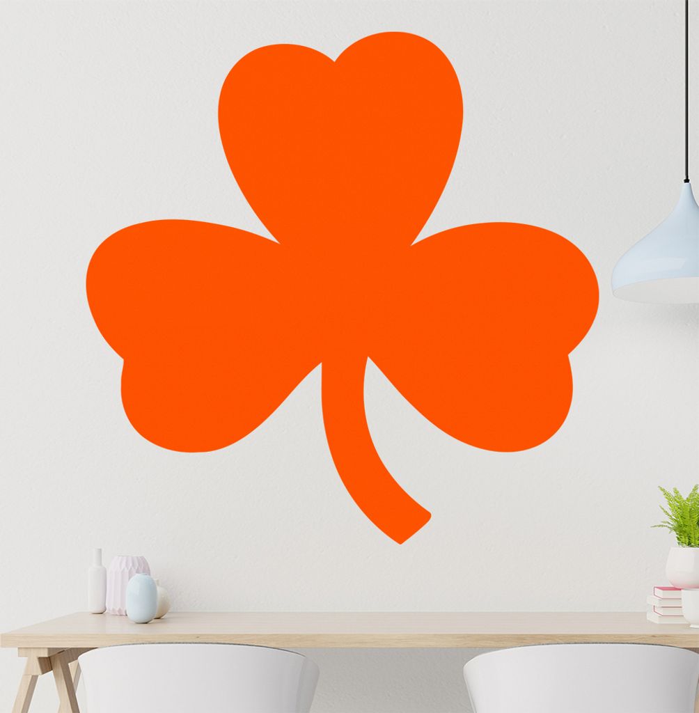 dreiblättriges Kleeblatt Wandtattoo in 6 Größen - Wandaufkleber Wall Sticker - Dekoration, Küche, Wohnzimmer, Schlafzimmer, Badezimmer