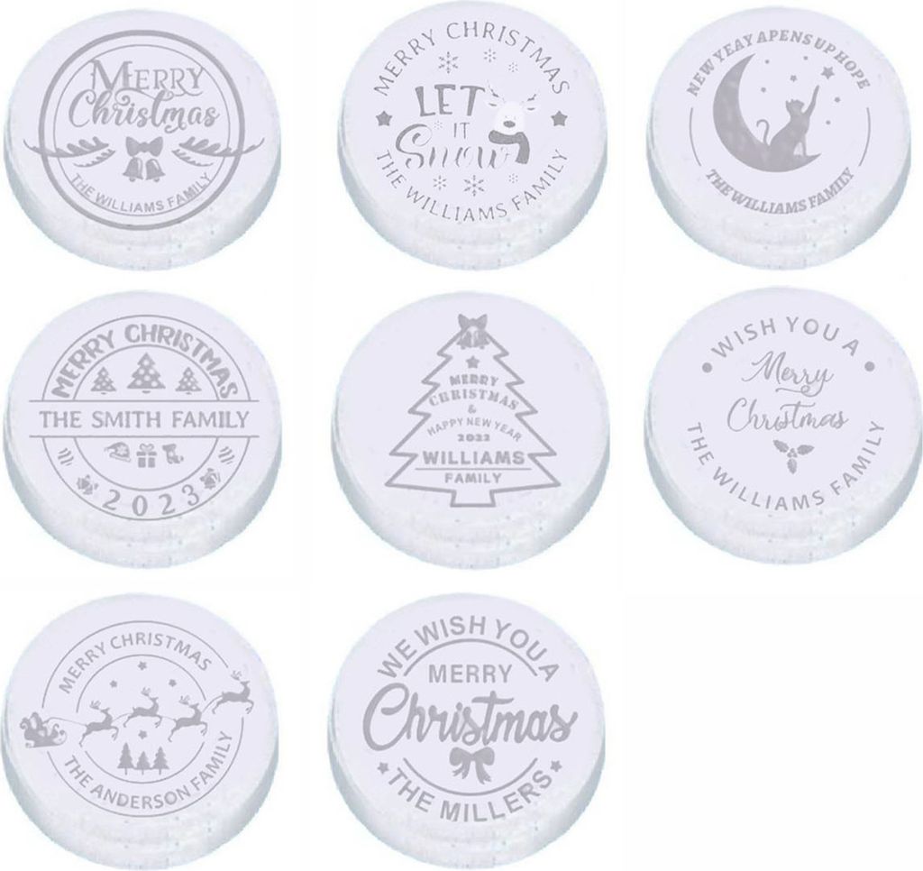 8 Stück Keksstempel „Frohe Weihnachten“, klares Muster, erhabenes 3D-Design, zum Erstellen einzigartiger, gebackener, zeitsparender Keksstempe...