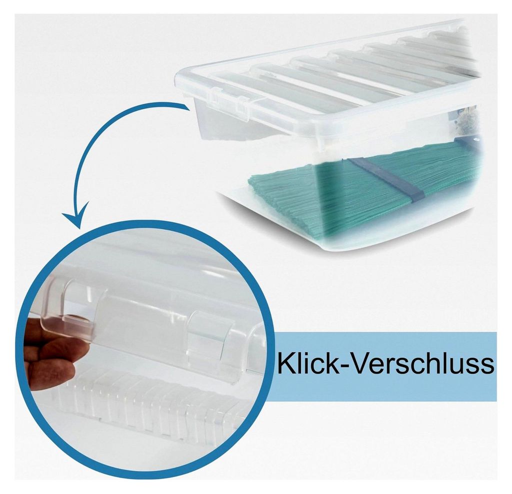 Aufbewahrungsbox mit Deckel transparent 45 Liter stapelbar lebensmittelecht