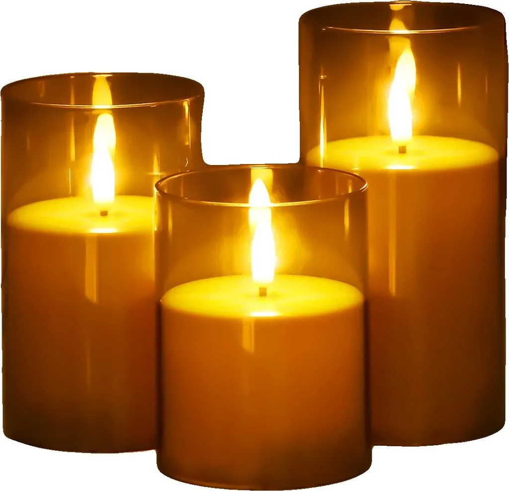 Hellum 2 Candele LED Con Telecomando E Timer – Grigio, Vera Cera, Fiamma Tremolante, 24,5 Cm, 151848 - 6