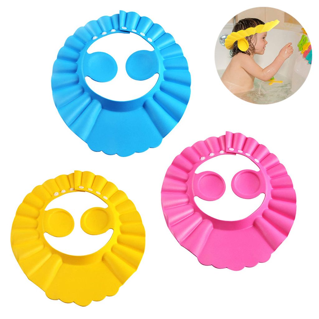 Baby Kinder Duschkappe Duschhaube Augenschutz Ohrenschutz Shampoo Cap Badehaube 