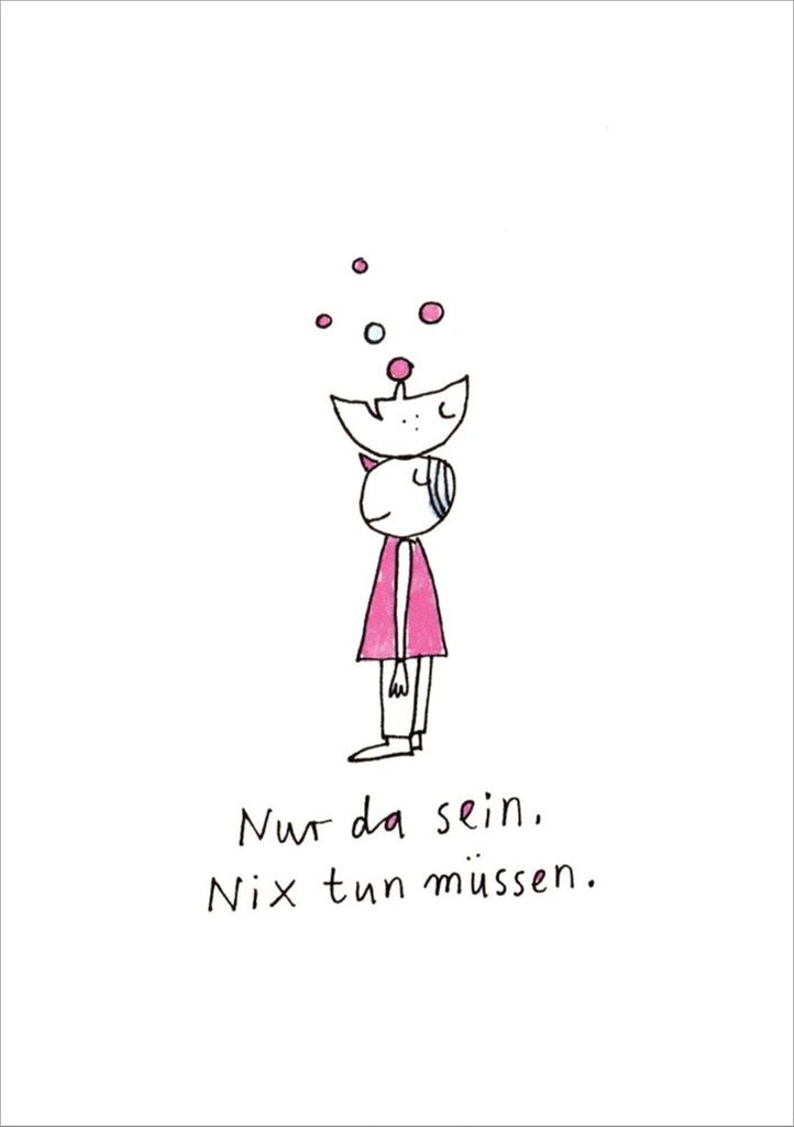 Postkarte Karindrawings "Nur da sein. Nix tun müssen."