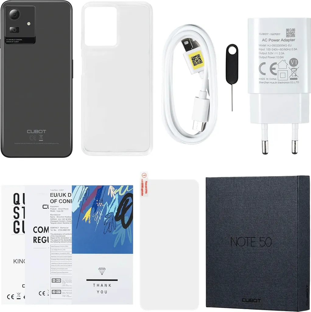 Smartphone 256GB CUBOT NOTE 50 avec Batterie 5200mAh et Écran HD 90Hz
