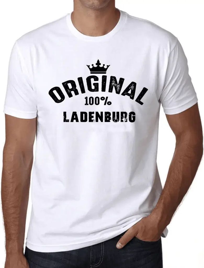 Herren Grafik T-Shirt Original 100% Ladenburg Öko-Verantwortlich Vintage Jahrgang Kurzarm Lustige Druck Geburtstag Geschenk Mann