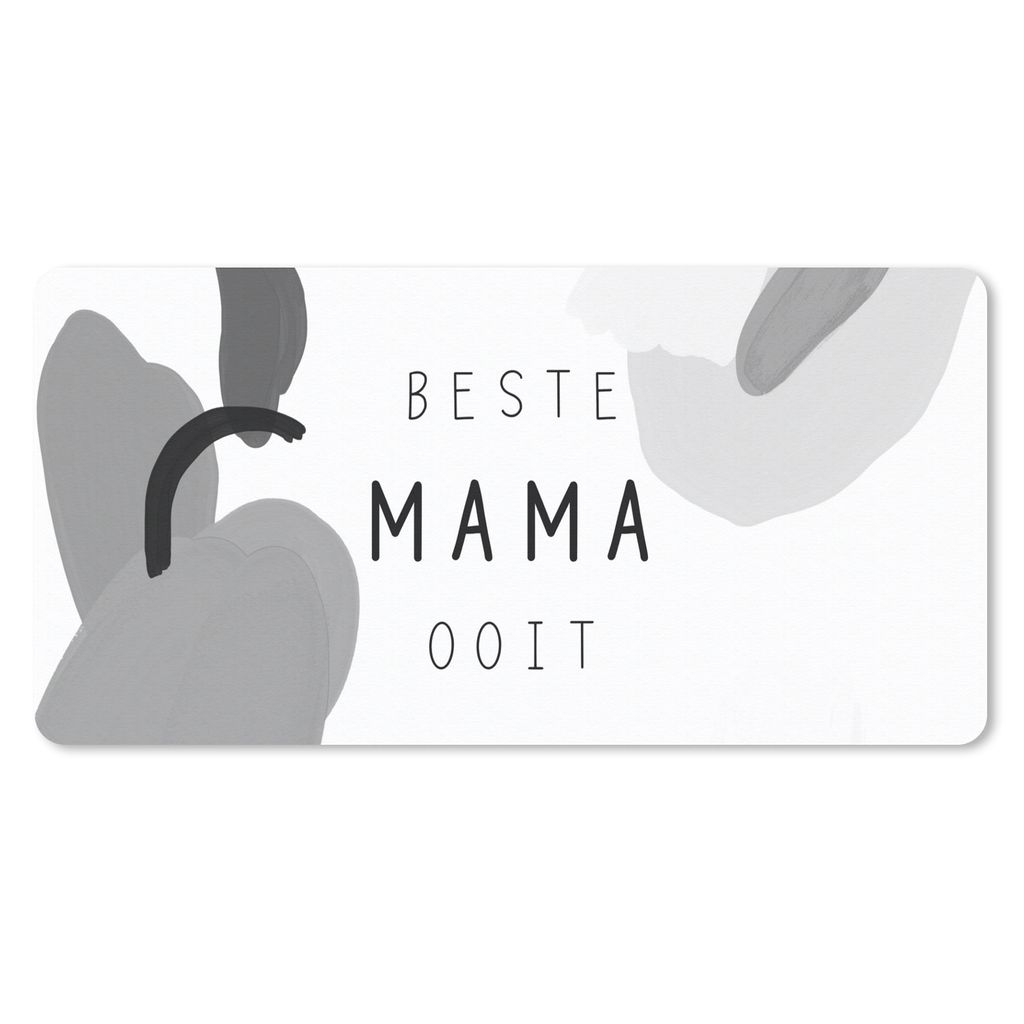 MuchoWow Mauspad Mousepad Sprichwörter - Zitate - Beste Mama aller Zeiten - Muttertag - Geschenk für Mama - schwarz-weiß 60x30 cm - Mousepads ...