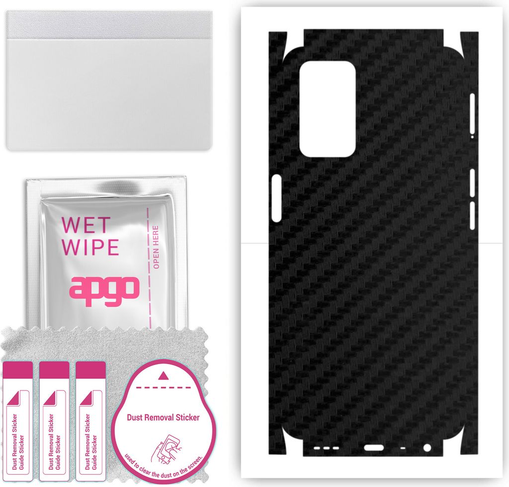 apgo Rückseite + Seiten Schutzfolie, Skin, kompatibel mit Oppo A55, Hinten Displayschutzfolie aus Vinylfolie, kratzfest, einfache Montage - Schwar...