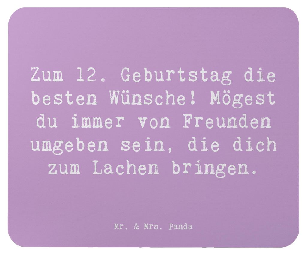 Mr. & Mrs. Panda Mouse Pad Spruch 12. Geburtstag Wünsche - Lavendeltraum - Geschenk, feiern, Alter, Teenager, unvergesslicher Tag, Mauspad, Happy ...
