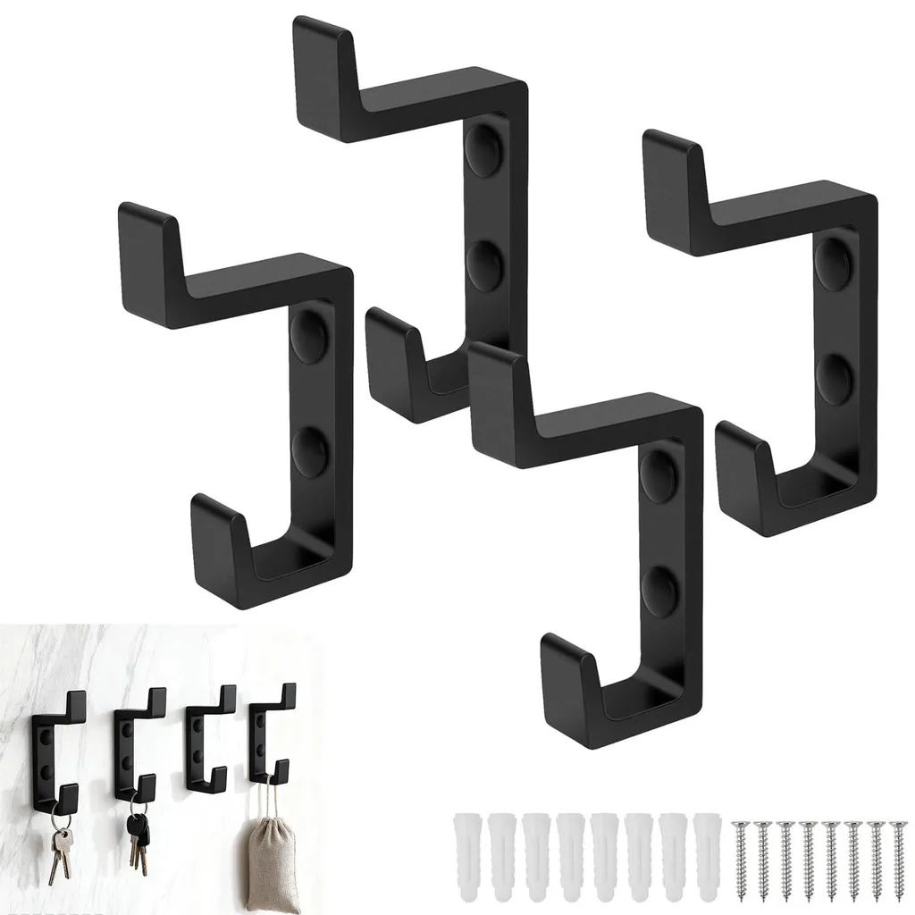 Fixez vos panneaux acoustiques sans chute : 4 crochets aluminium noir vis