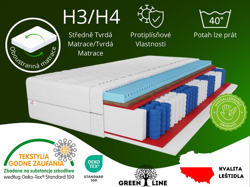 7-strefowy materac kieszeniowy Premium 160x200x21 cm, Zdjęcie produktu 