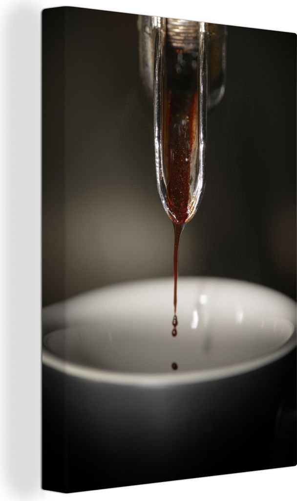 OneMillionCanvasses - Leinwandbilder - 90x140 cm, Espressotropfen aus einer Kaffeemaschine, Wandbilder Kunstdruck Wanddekoration - Foto auf Leinw...