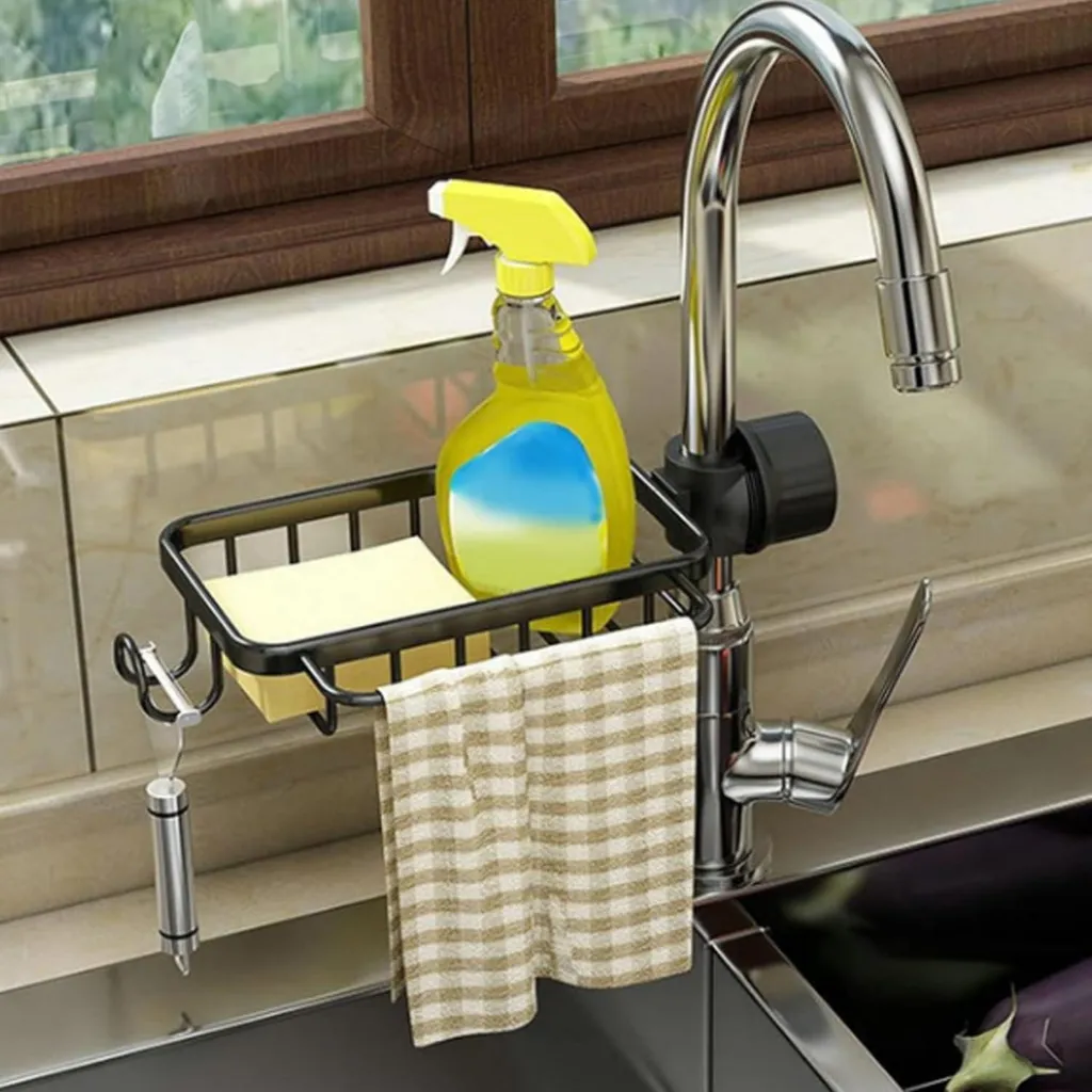 Rangement de robinet pour organiser vos accessoires d'évier de cuisine