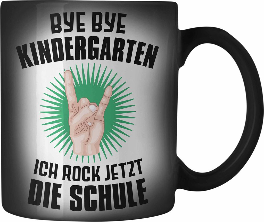 Trendation - Einschulung Junge Rocke Jetzt Die Schule Geschenk für Schultüte Füllung Farbwechsel Zauber-Tasse Schulstart 1. Schultag Schuleinfü...