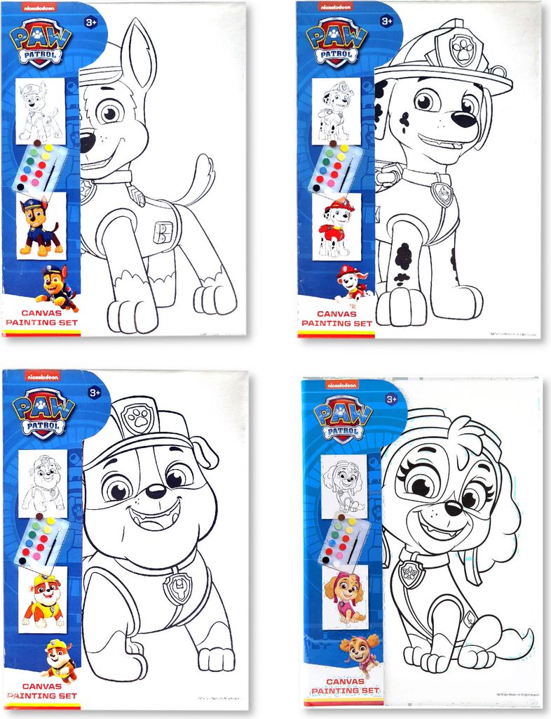 Paw Patrol - Mal-Set mit Leinwand, 4 Motive malen Kinder Produktbild 