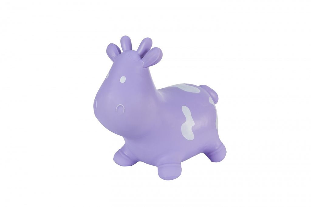 Hoppimals Hüpftier lila Hüpfkuh mit Pumpe aufblasbares Hüpfspielzeug aus hochwertigem und strapazierfähigem Gummi