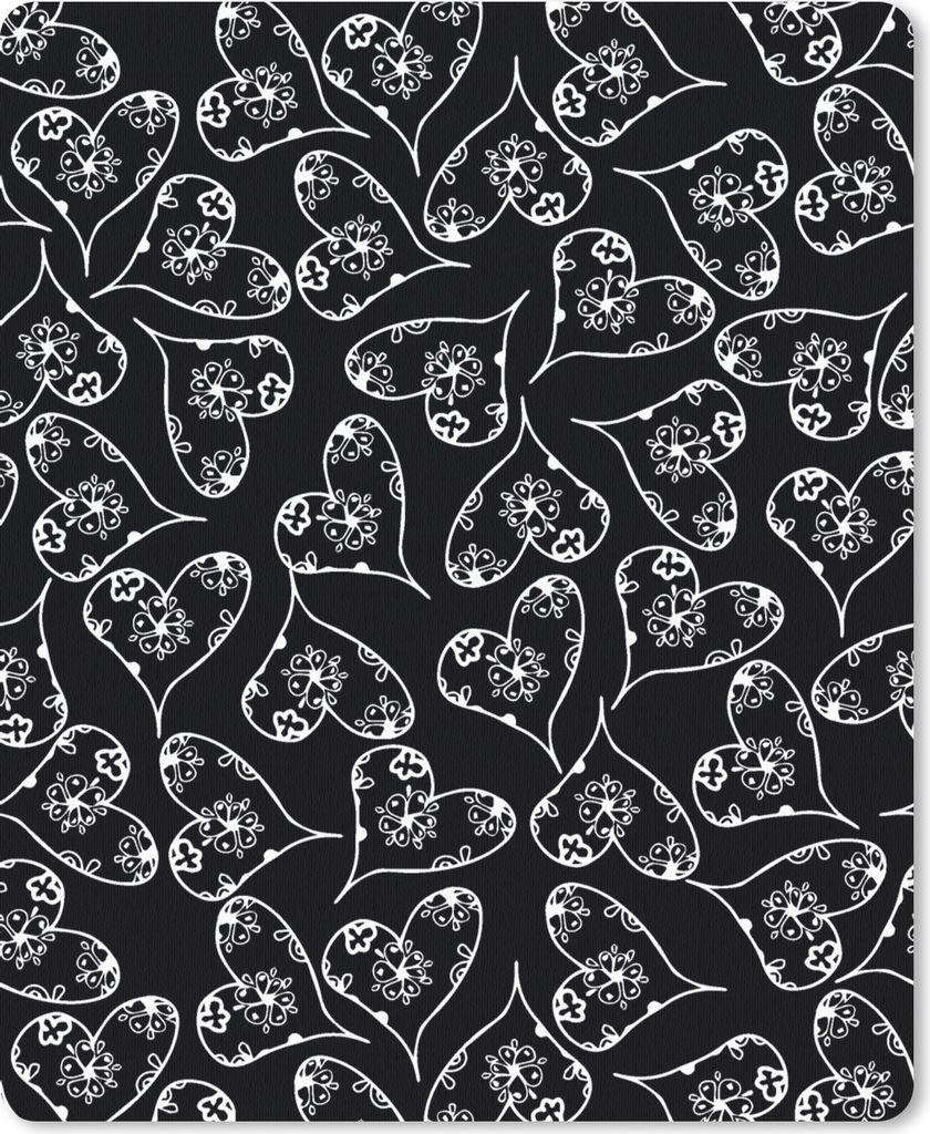 MuchoWow Mauspad Mousepad Mädchen - Herz - Blumen - Muster - Mädchen - Kinder - Baby 30x40 cm - Mousepads - Maus Mat - Pad - Mausunterlage - Ma...