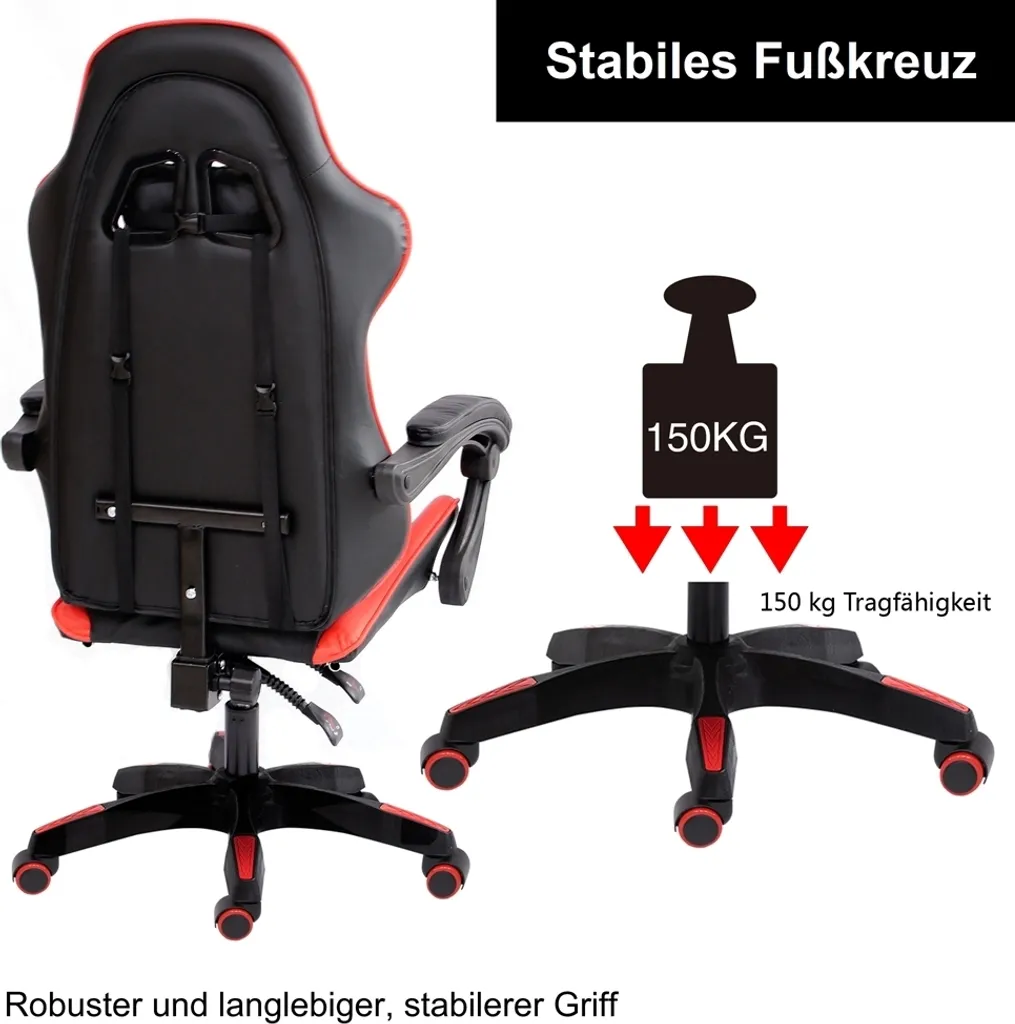 Poltrona da Ufficio 150 KG: Sedia Computer Professionale Girevole - 7