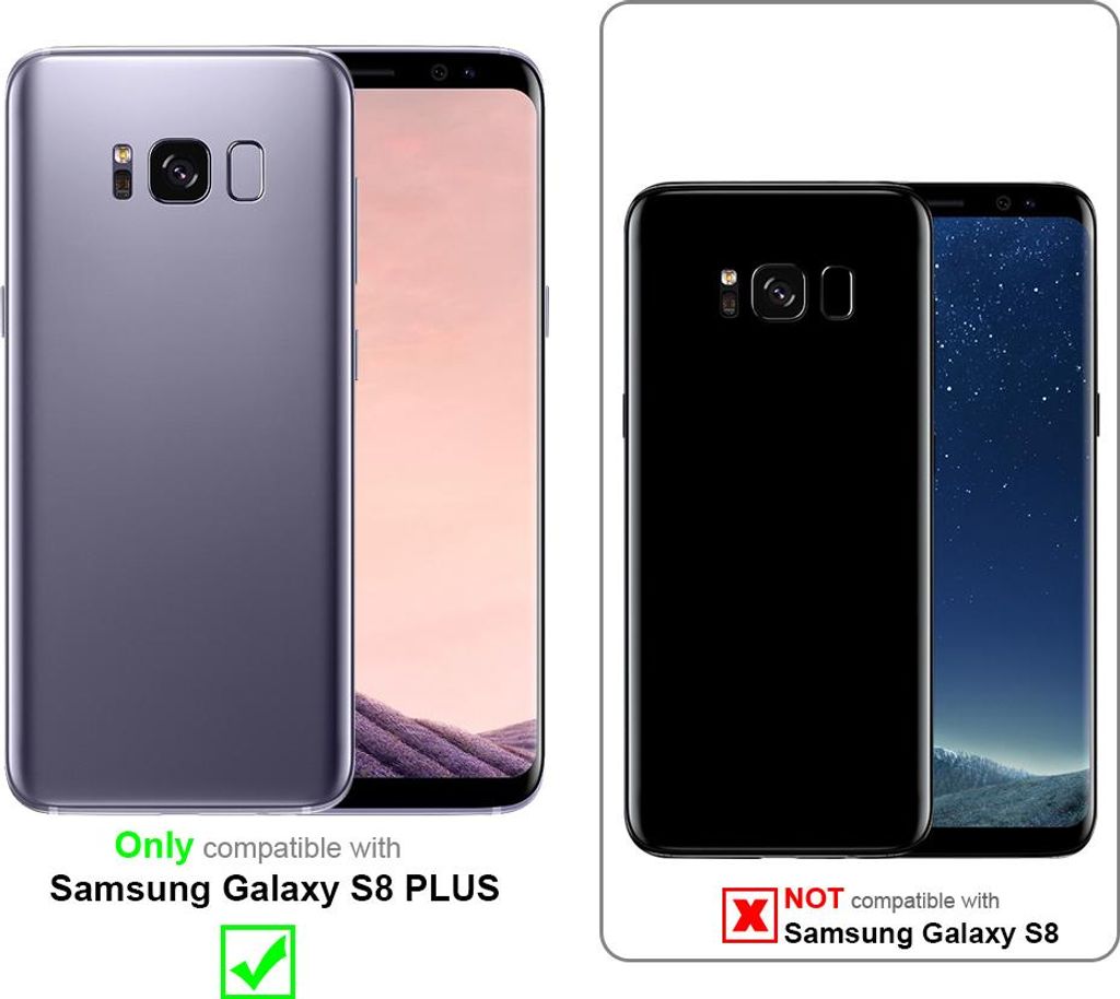 Cadorabo Panzerfolie für Samsung Galaxy S8 PLUS Schutzfolie in Schwarz Vollbild Folie Tempered Display Schutzglas