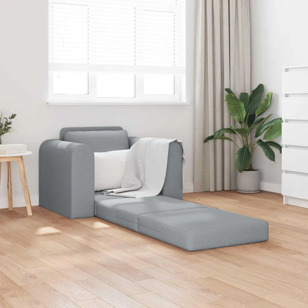 Canapé convertible d'appoint gris clair pour studio ou chambre d'amis - 2