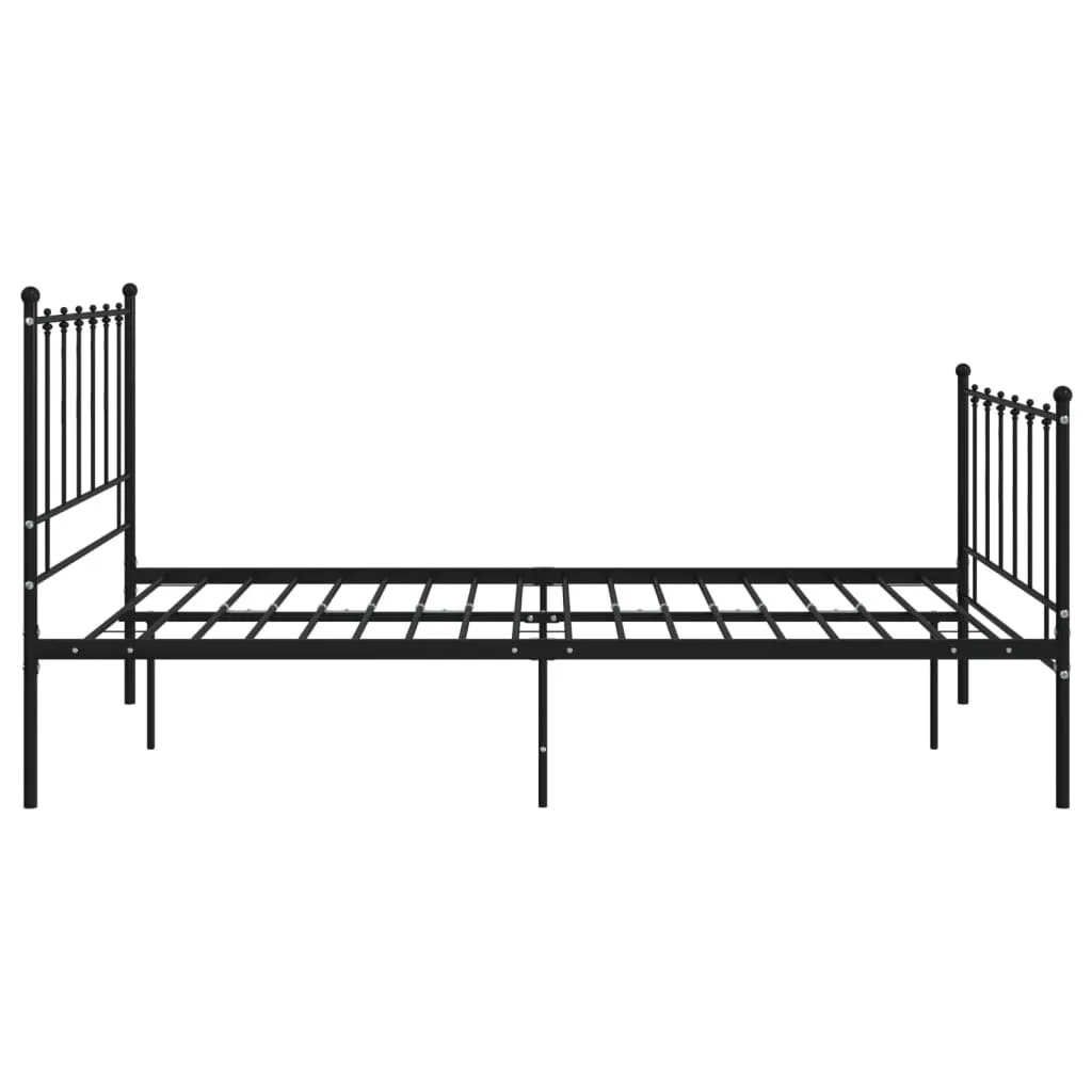 Lit noir métal 120x200 cm - Structure de lit robuste design industriel