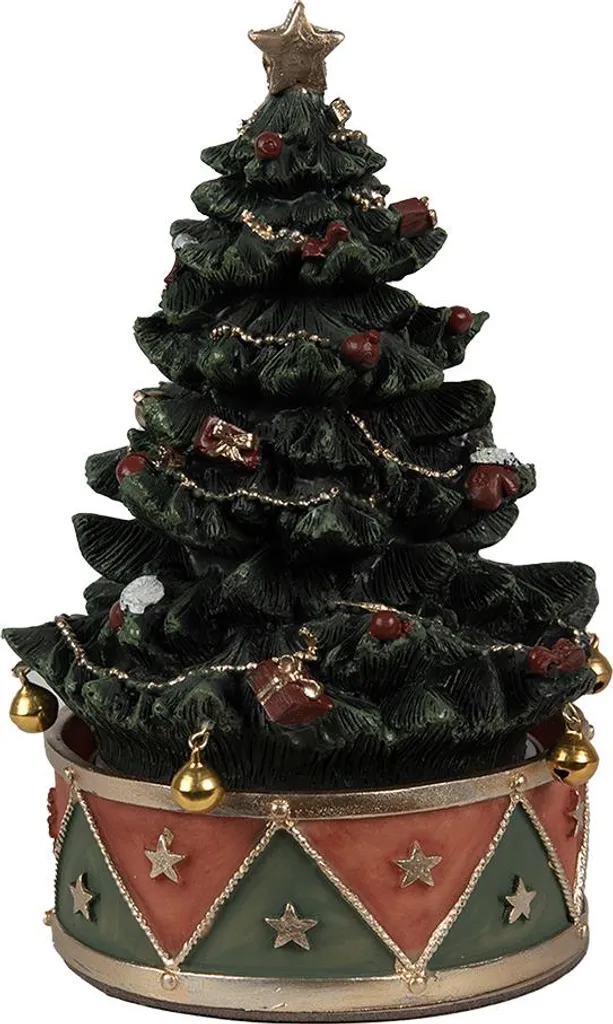 Boîte à Musique Sapin de Noël Décorative Clayre & Eef 18cm Plastique