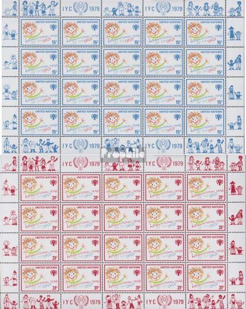 Briefmarken UNO - New York 1979 Mi 334Klb-335Klb Kleinbogen Produktbild 
