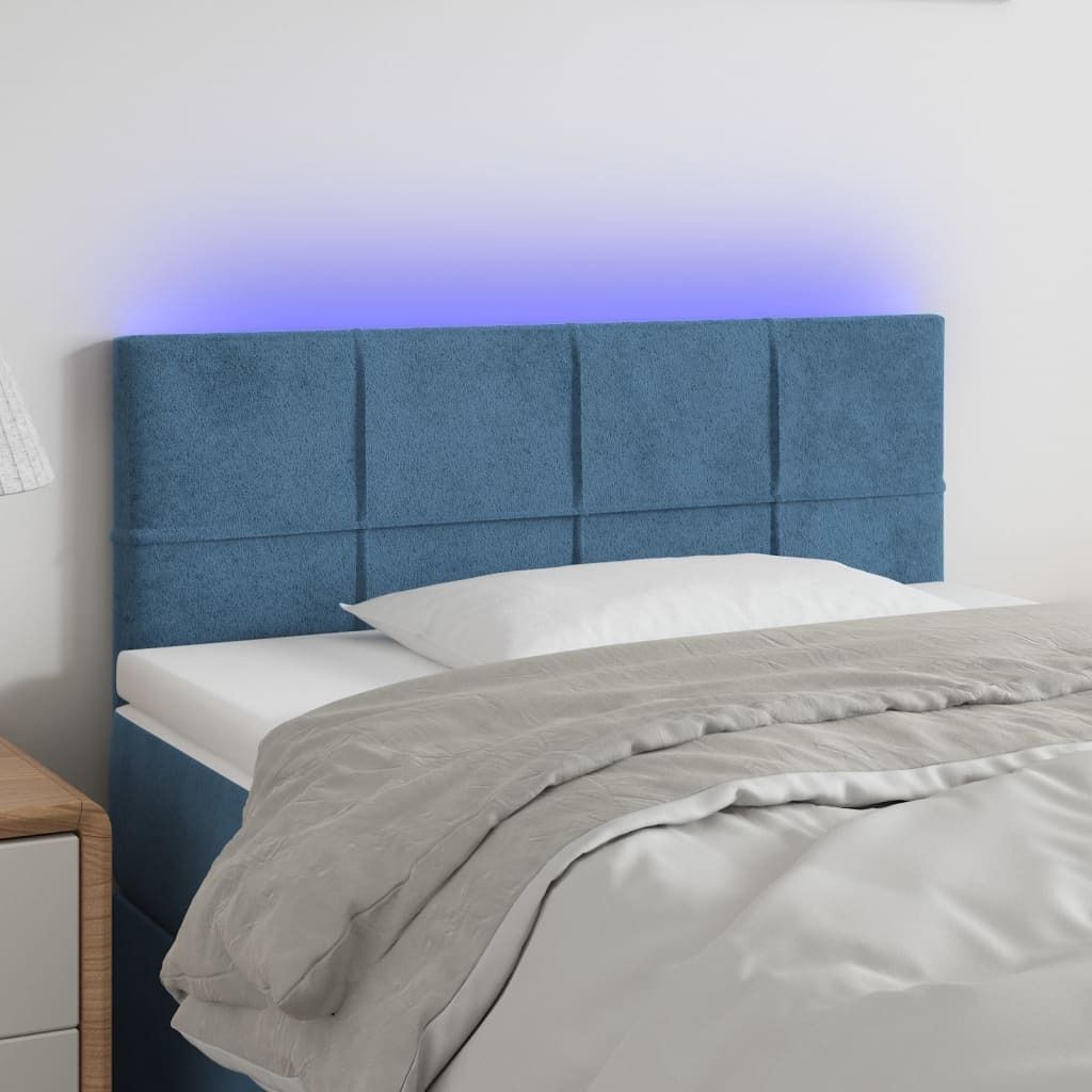 Maison Exclusive - LED Kopfteil Dunkelblau 100x5x78/88 cm Samt