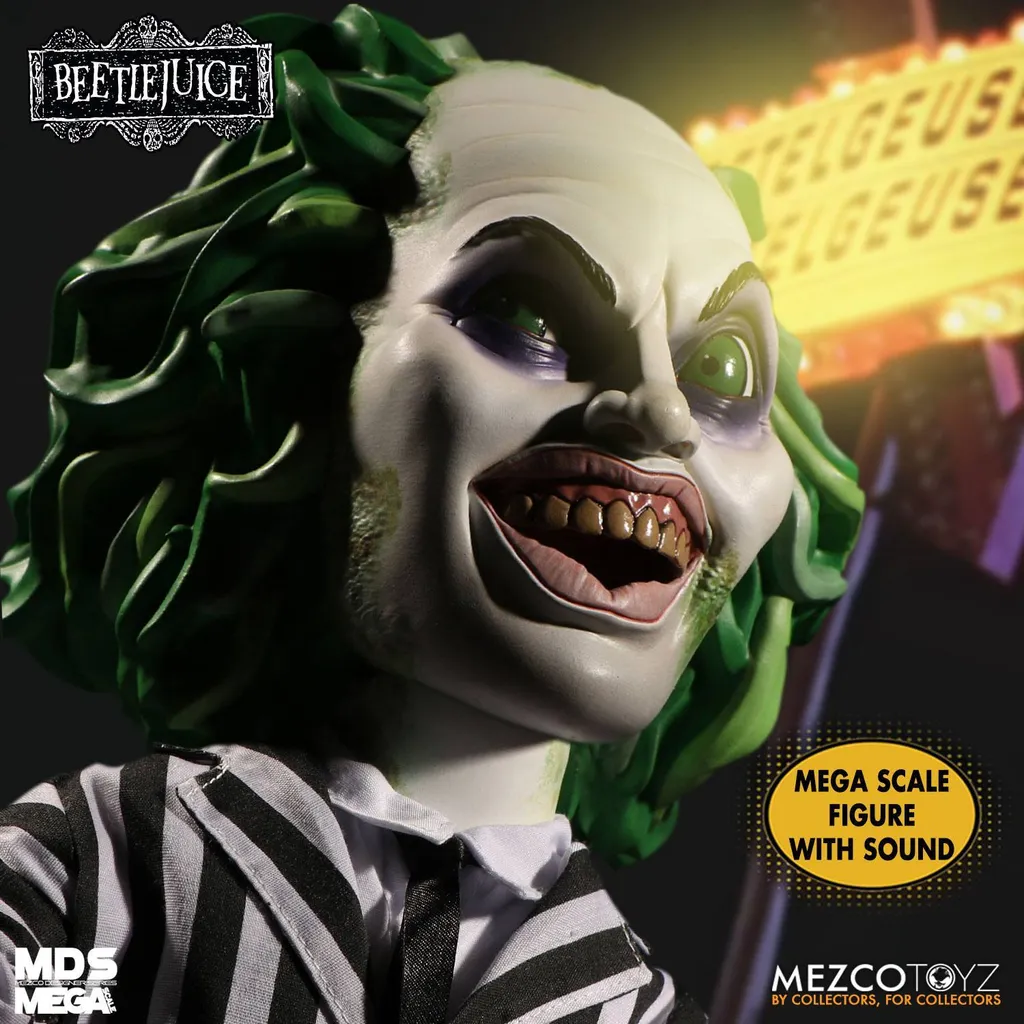 Beetlejuice Figurine Interactive 38cm Mezco - Sons et Habits Tissu