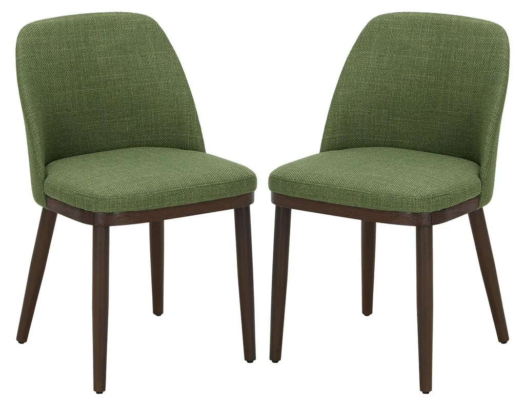 Chaises pour salon et cuisine lot de 2 - Sièges confortables tissu vert