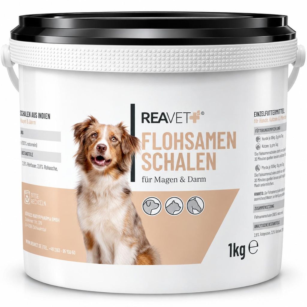 REAVET Flohsamenschalen für Pferd & Hund 1kg – Naturrein in Produktbild 