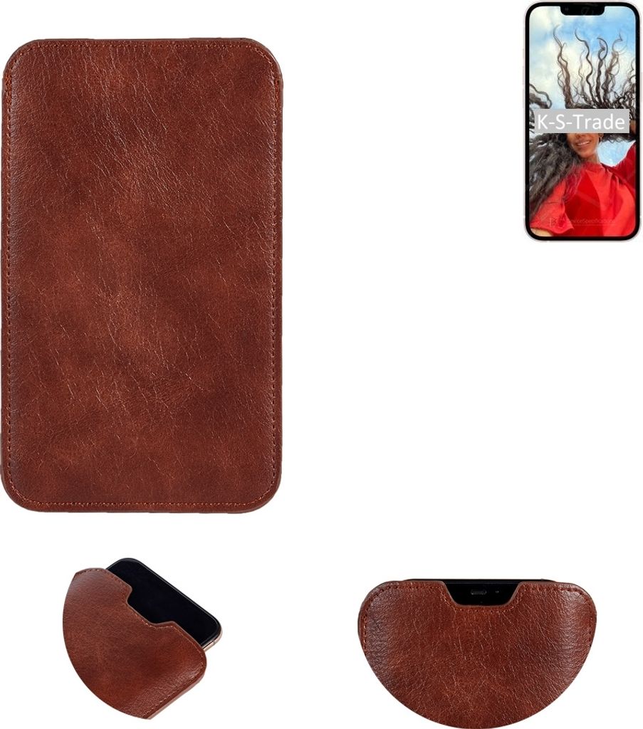 K-S-Trade Schutzhülle Handyhülle kompatibel mit Apple iPhone 13 Handytasche Kunstleder Sleeve in braun