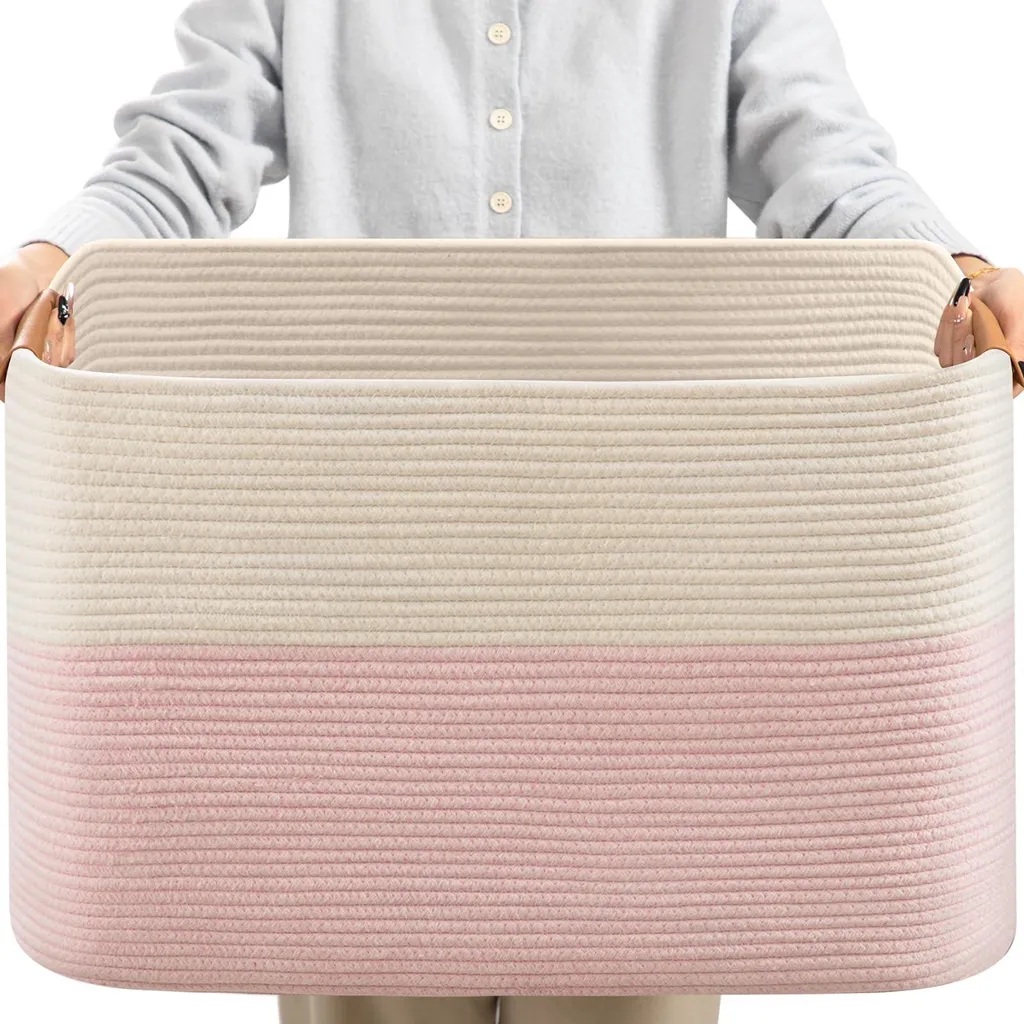 Panier de rangement pour couvertures et oreillers grand format 50L