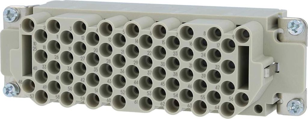 HARTING Han 64EEE Buchseneinsatz (F) Crimpanschluss, 64-polig+PE 500V, 16A - 1 Stück
