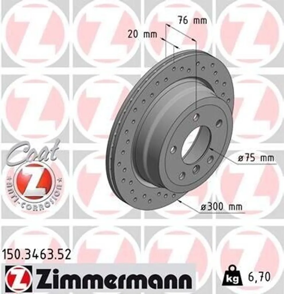 Disque de frein pour BMW Série 1 E82 E88 Zimmermann haute performance