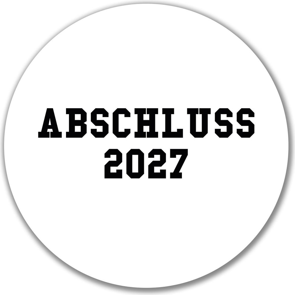 Huuraa Aufkleber Abschluss 2027 Schulabschluss 10cm rund Sticker Geschenkidee