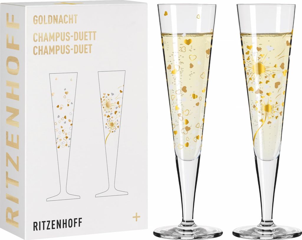 Goldnacht Champagnerglas-Set F24 Von Ana Vasconcelos Produktbild 