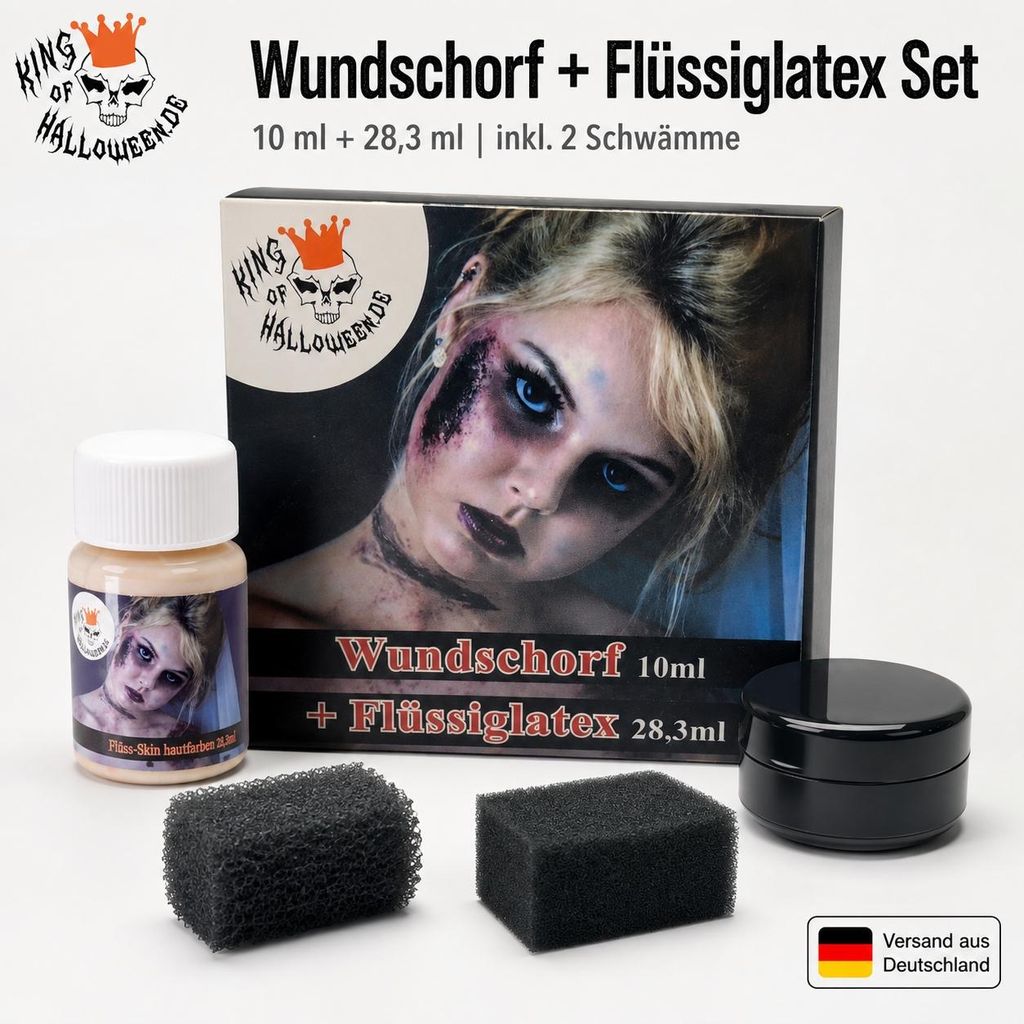 Halloween SFX Make-up Set – Wundschorf 10 ml + Flüssiglatex Produktbild 