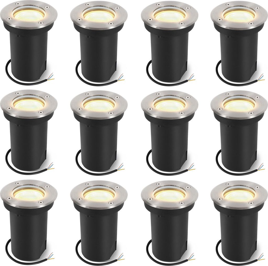 Bettizia 12x 3W luce da pavimento orientabile IP67 per Immagine del prodotto 