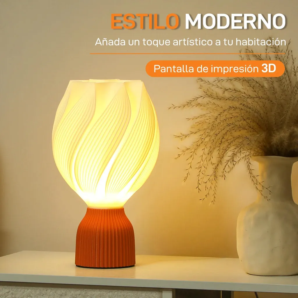Luminaire de bureau LED 3D Blanc - Lampe de lecture Design Pétale Chic - 4