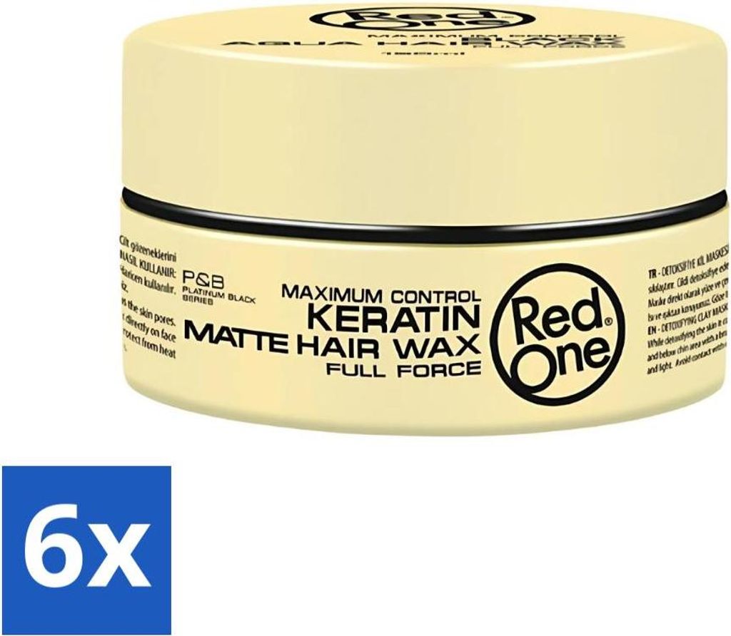 Red One - Haarwachs - Keratin Matt - Stärkendes Styling - Für starken Halt & Matt-Look - 150 ml - Vorteilspack - 6 Stücke
