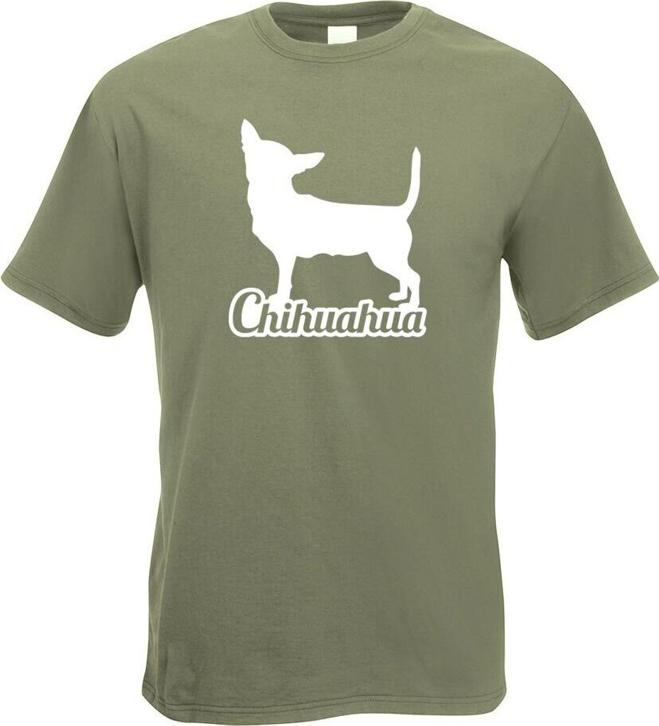 Kiwistar - T-Shirt - Olive - Chihuahua Techichi Herren Funshirt Bedruckt Design Sprüche Spruch Motive - mit Motiv Bedruckt - Funshirt Design - Spo...
