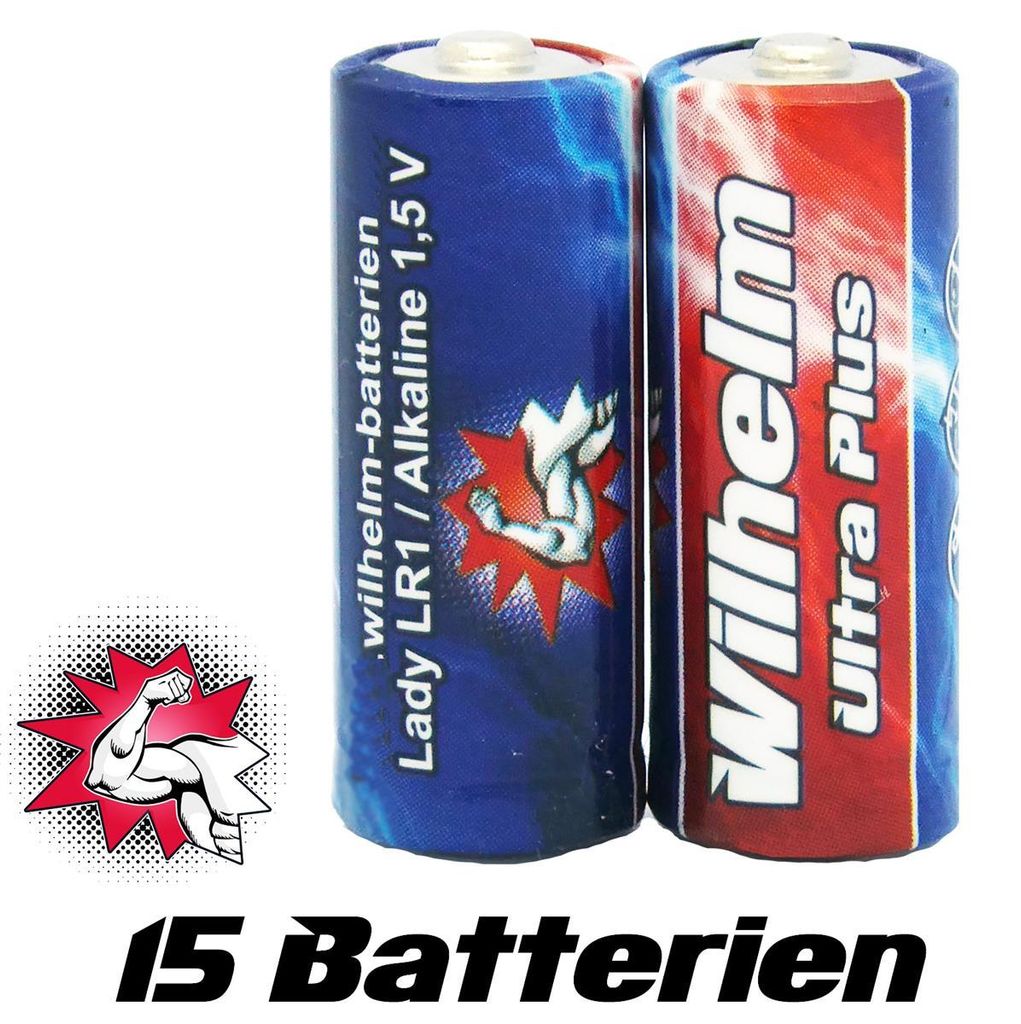 15 x WILHELM Lady N LR1 MN9100 4001 910A 1,5V Batterie
