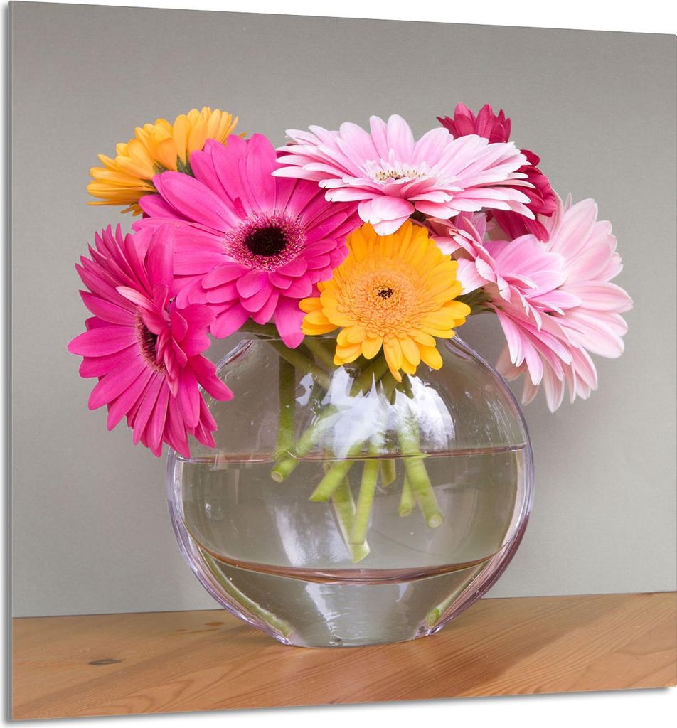 GLASPLATTE FÜR KÜCHE 60x65 Blumen