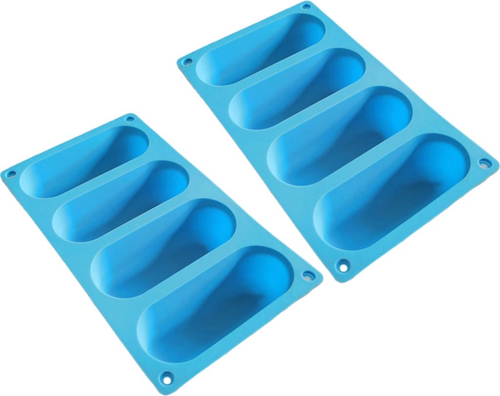 2 Stücke Hot Dog Bun Pan Mold Silikon Hot Dog Bun Formen Nicht klebende Hitzebeständige Backform Brotform Küchenwerkzeuge